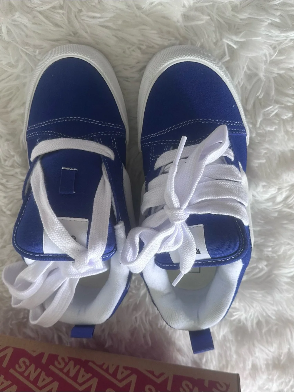 NEW Vans KNU SKOOL Kids Blue Skate-Style Sneakers with White Stripe size 3